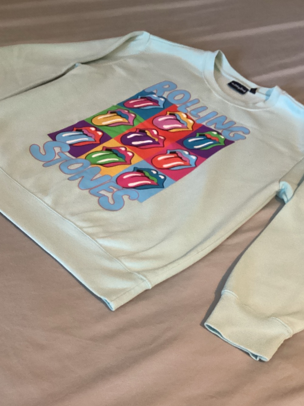 the Rolling Stones Graphic Crewneck Sweatshirt - Light Mint